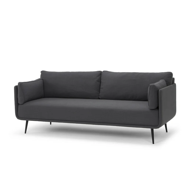 Scandinavian Design, Heaven canapé 3 places, tissu gris foncé, 202 x 83 x 92 cm