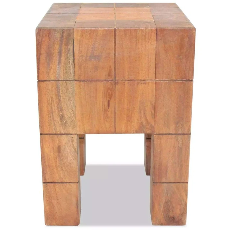 Tidyard Tabouret en Bois de Récupération Massif à La Main 28 x 28 x 40 cm