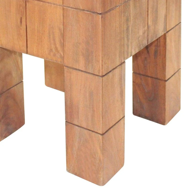 Tidyard Tabouret en Bois de Récupération Massif à La Main 28 x 28 x 40 cm