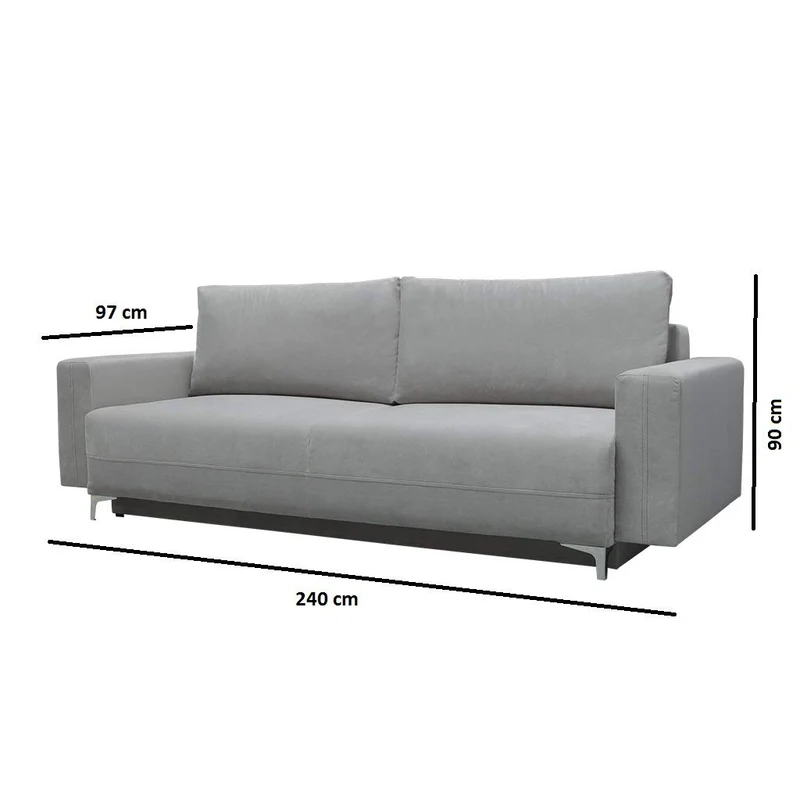 E-MEUBLES Canapé lit Convertible Salon Relax Noveau scandinave Design Revêtement de Canapé Melisa (Gris foncé)