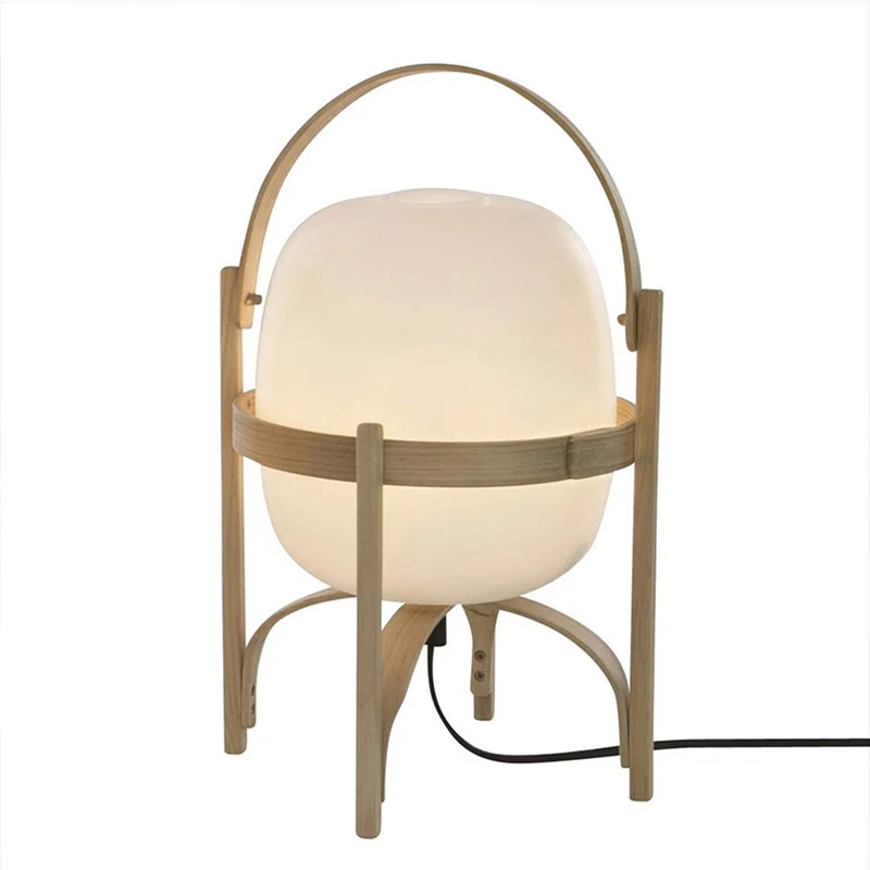 Lampe De Chevet Bambou Bois Respectueuse l'environnement,Abat Jour Verre Bambou Recouvert d'un Corps en Verre Décoratif Lampe De Table,Salon Salle À Manger Lumière De Nuit