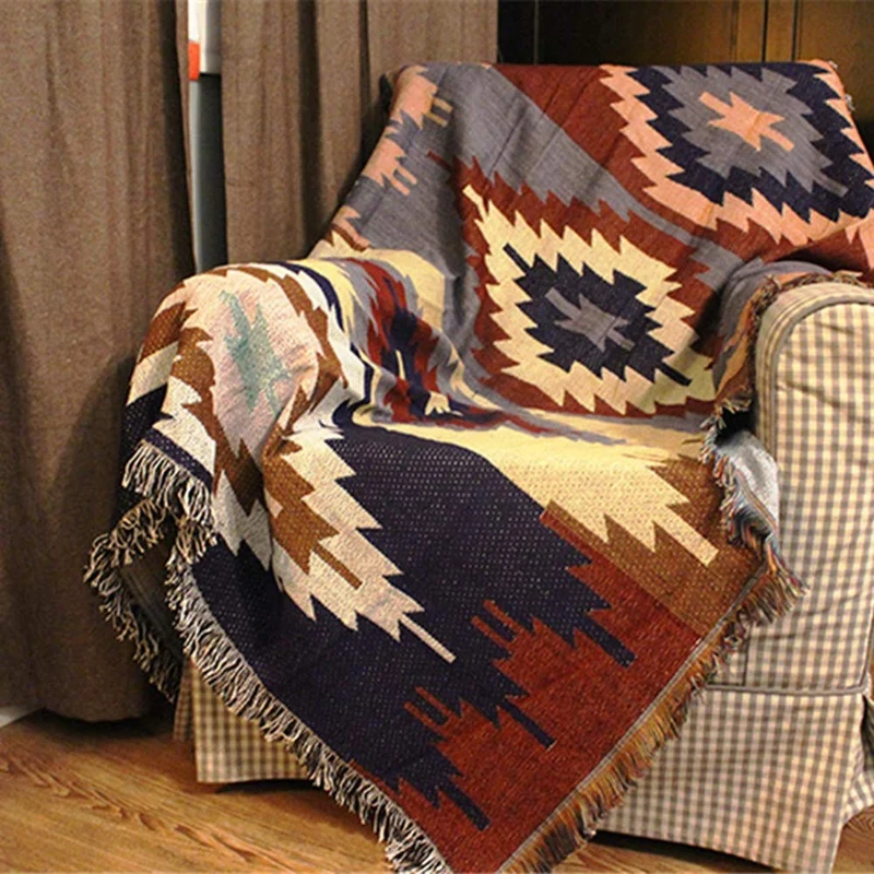 BSESTELLE Couverture 100% coton Nordic Home Géométrie Tapisserie Navajo Couverture Couverture décorative (Size : 150X210/59 * 82.7'')
