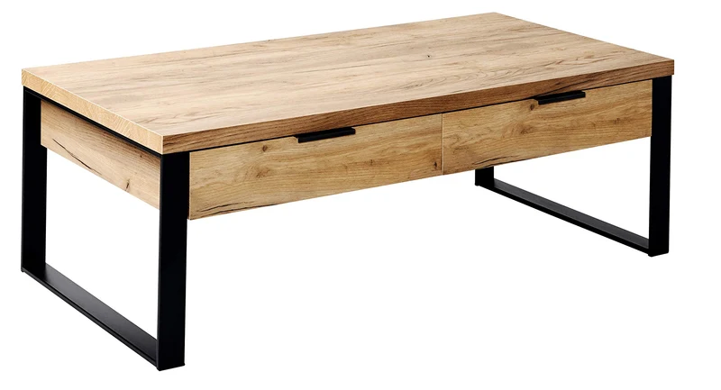 Marque Amazon - Movian Ems - Table basse à tiroirs, 118 x 59 x 40 cm, Finition chêne