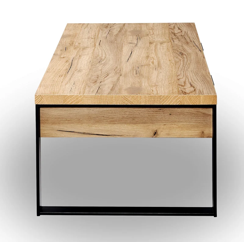 Marque Amazon - Movian Ems - Table basse à tiroirs, 118 x 59 x 40 cm, Finition chêne