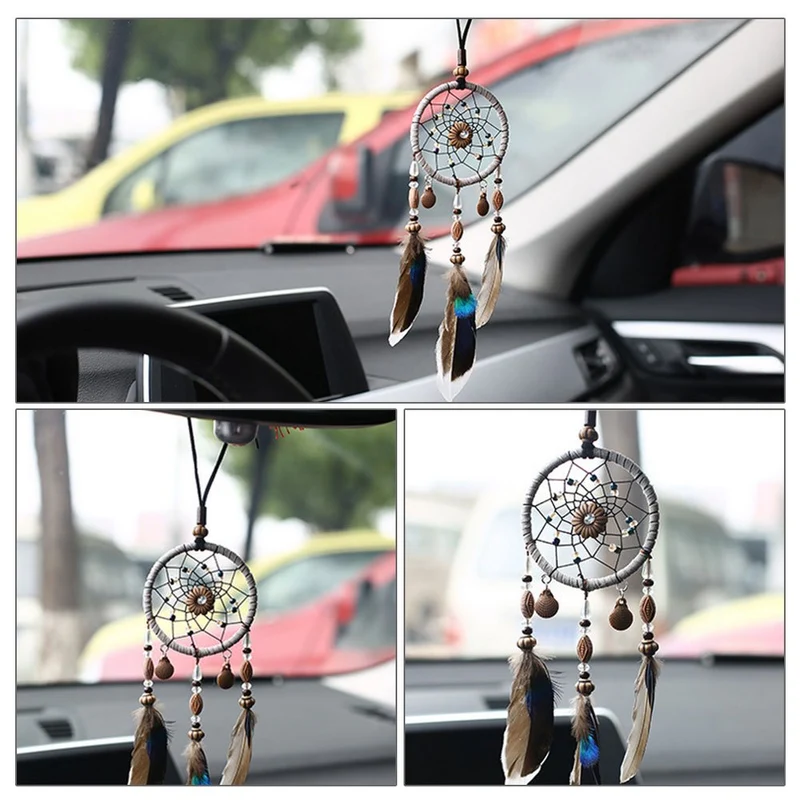 Dsaren Traditionnel Dream Catcher Vintage À la Main Voiture Attrape-rêves Plumes Ornement Suspendue Chambre et Maison