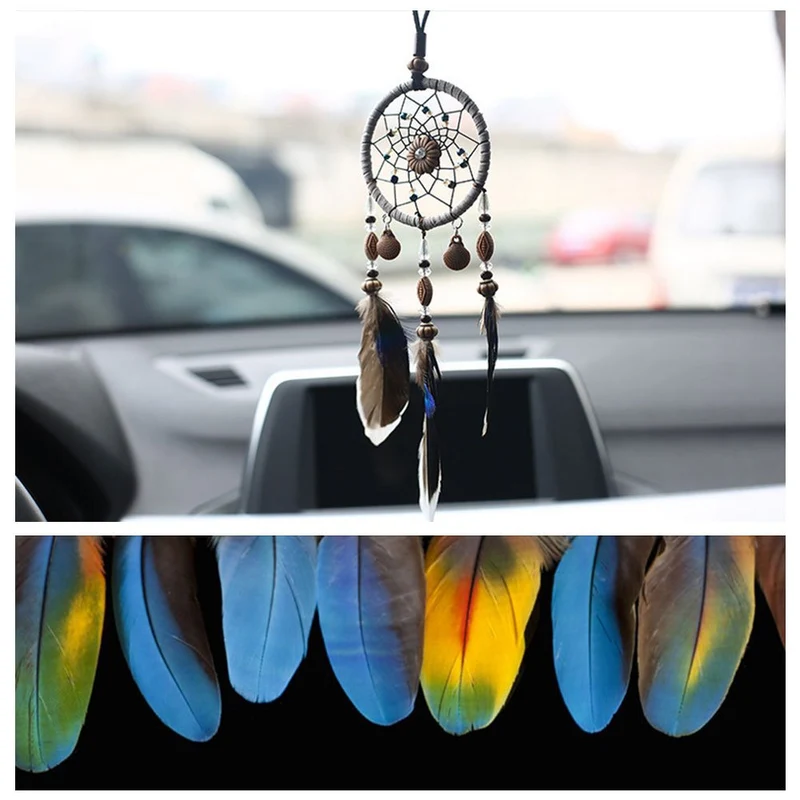 Dsaren Traditionnel Dream Catcher Vintage À la Main Voiture Attrape-rêves Plumes Ornement Suspendue Chambre et Maison