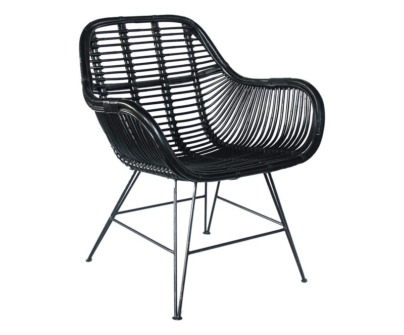 Way Home Store Fauteuil de Jardin en Bambou Noir - Modèle Nicole 69 x 66 X79 cm
