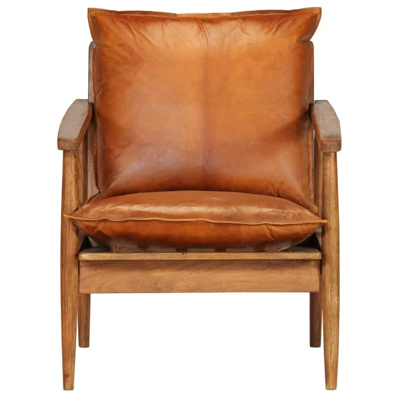 Festnight Fauteuil en Cuir Fauteuil de Salon Chaise Bureau Chaise de Salle à Manger Marron 66 x 69 x 74 cm