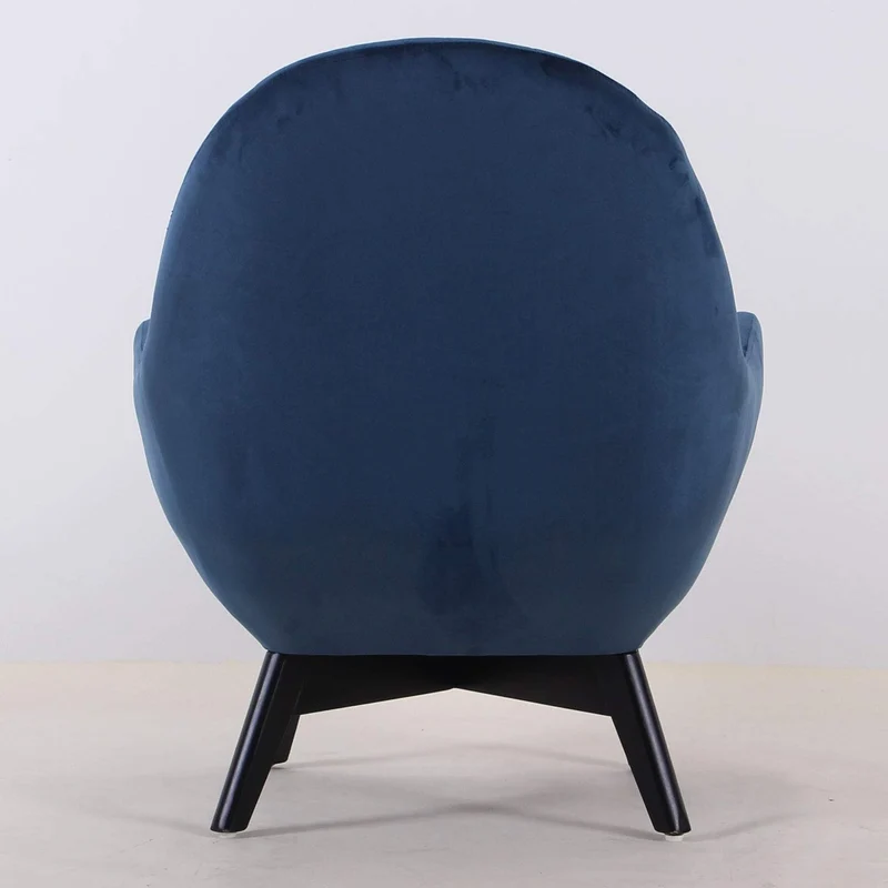 Menzzo Berlin Fauteuil, Velours, Bleu, 78