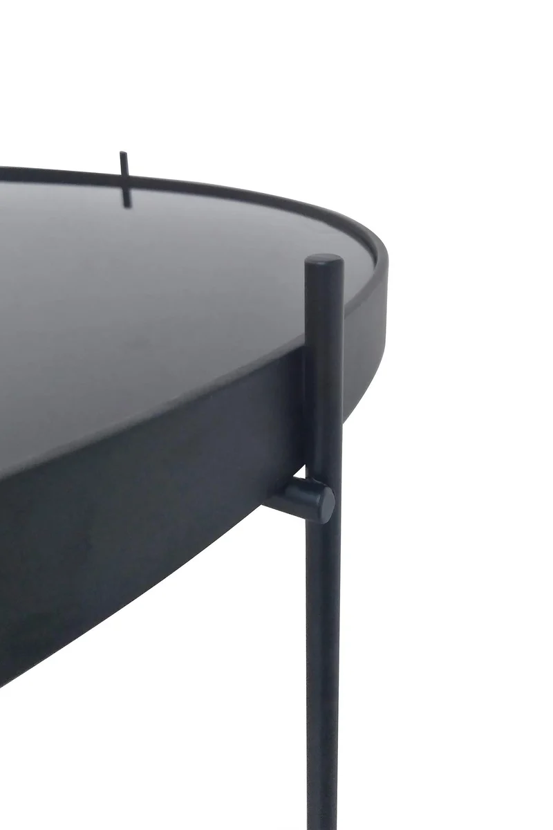 Homexperts Trend Table Basse, Verre, Noir, 70cm Durchmesser