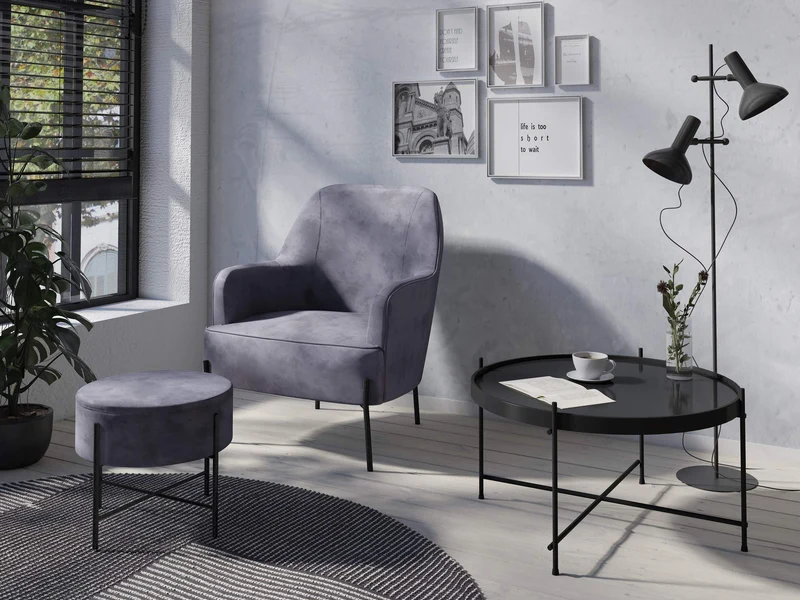 Homexperts Trend Table Basse, Verre, Noir, 70cm Durchmesser