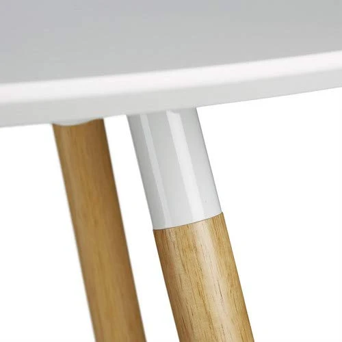 Relaxdays Table à manger ronde ARVID style scandinave 6 - 8 personnes HxD: 75 x 120 cm en bois, blanc