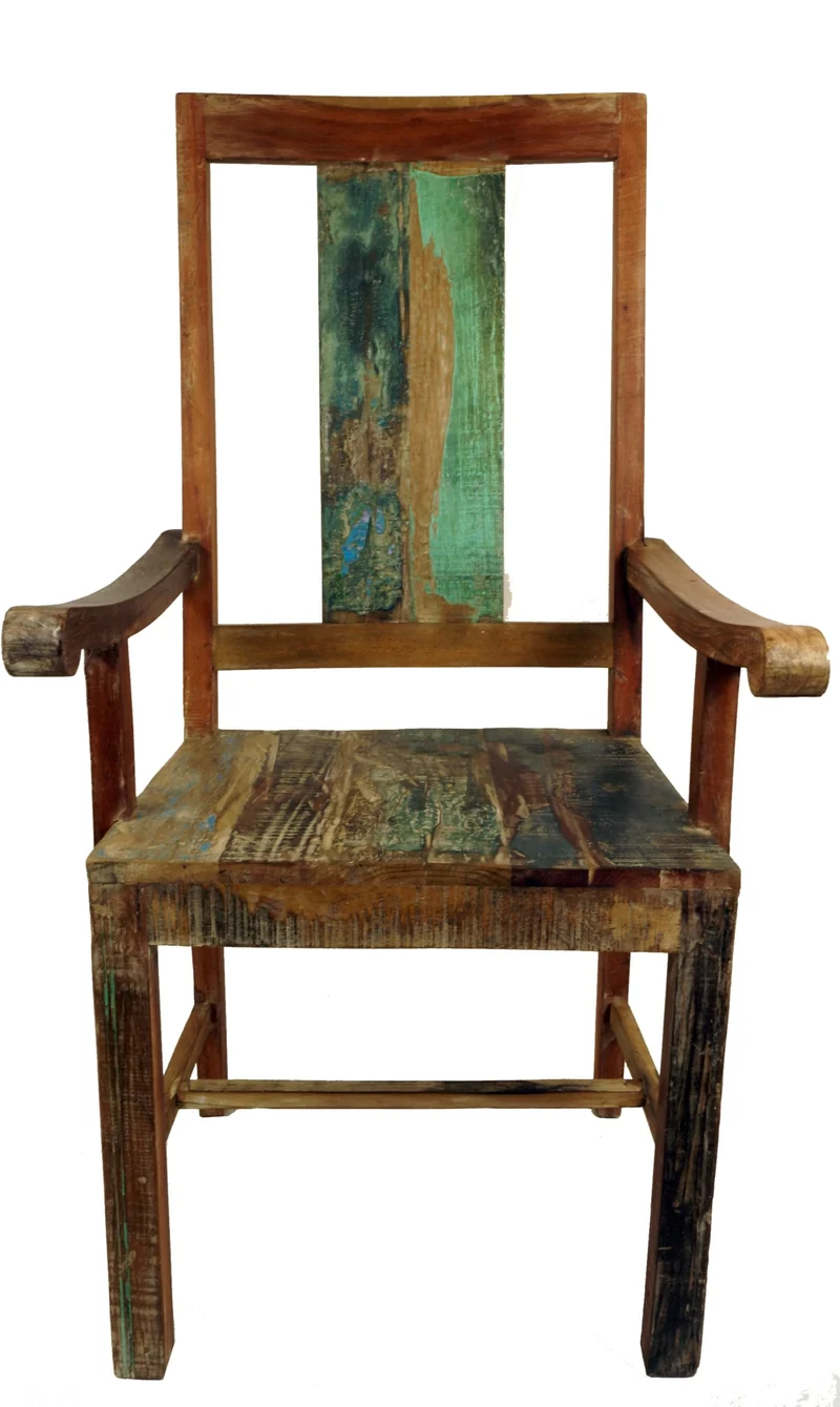 Guru-Shop Fauteuil de Bois Recyclage Vintgage Conception, Teck, 110x54x45 cm, Sièges
