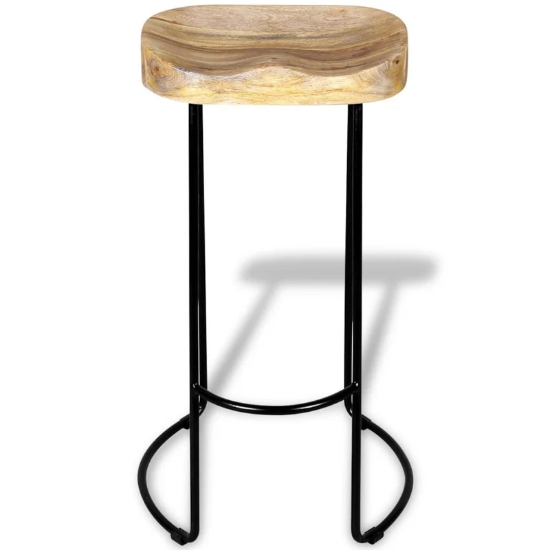 vidaXL 2X Bois de Manguier Massif Tabouret de Bar Gavin Meuble de Bistrot