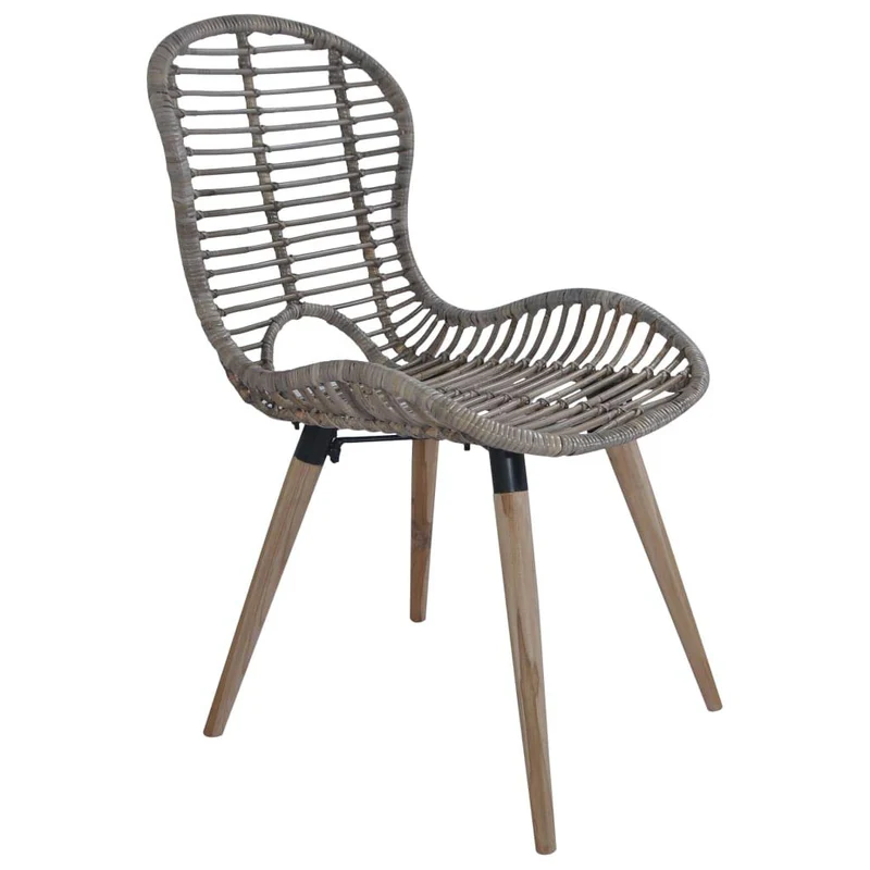 YiYueTrade 2 pcs Chaises de Salle à Manger Rotin Naturel Marron