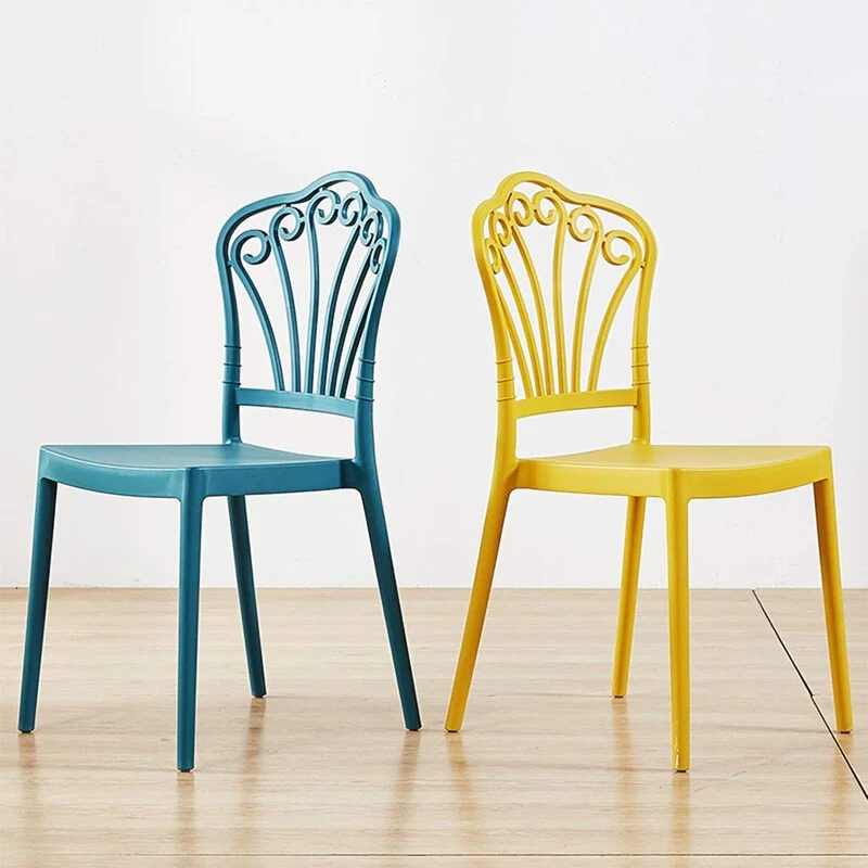 LXQGR Chaise empilable à dossier haut avec accoudoirs, siège en PP et PU de haute qualité, chaise empilable en plein air Bistrot en plein air Restaurant Cafe (Color : Yellow)