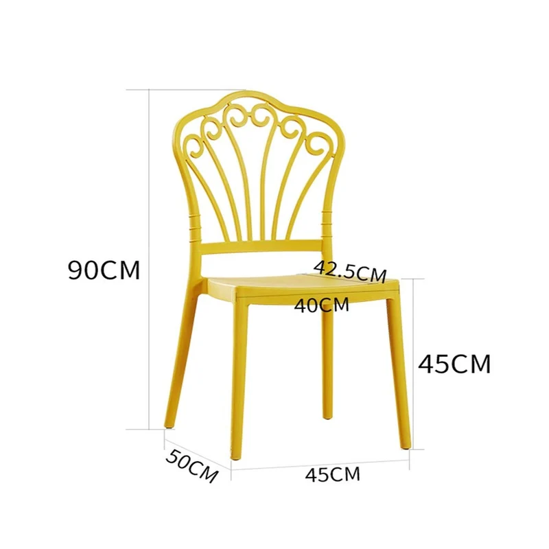LXQGR Chaise empilable à dossier haut avec accoudoirs, siège en PP et PU de haute qualité, chaise empilable en plein air Bistrot en plein air Restaurant Cafe (Color : Yellow)