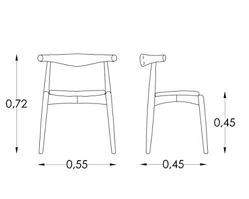 Rojas Mobiario SIL0269 Chaise, Structure en Bois de hêtre Massif et Assise tapissée en Simili Cuir, Blanc/Noir, Taille Unique