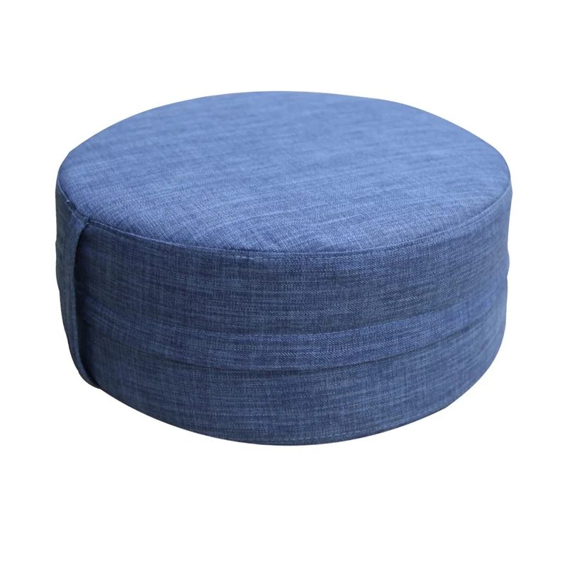 Italian Concept 101 Pouff Lindon, polyuréthane et Tissu, Bleu, 50 x 50 x 20 cm