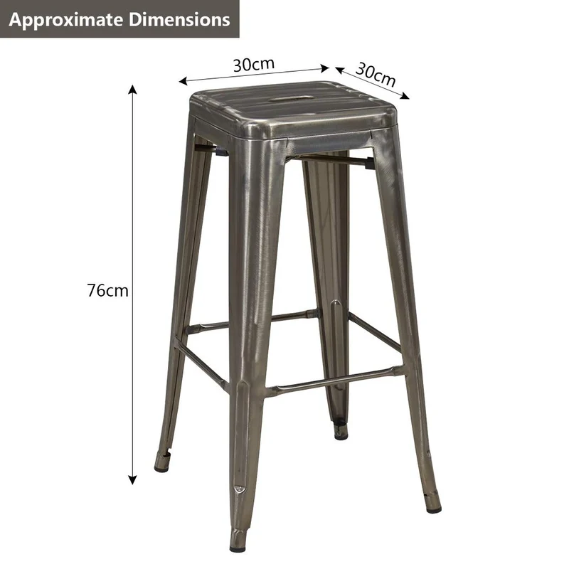 Duhome Tabouret de Bar en métal/Fer métallique empilable Design Industriel sélection de Couleur 665D