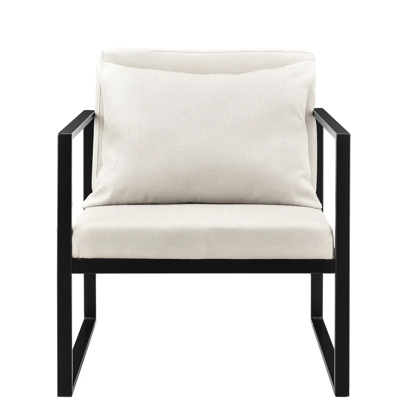 [en.casa] Fauteuil avec accoudoirs - Armature en Fer - Housse de Textile - Sable