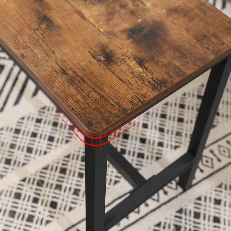 VASAGLE Bancs de Salle à Manger, Lot de 2, Siège pour Cuisine, Style Industriel, 108 x 32,5 x 50 cm, Cadre Métallique Durable, pour Cuisine, Salle à Manger, Salon, Marron Rustique KTB33X