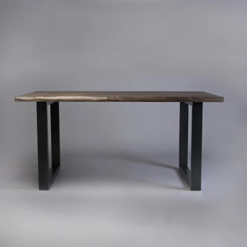 CosyWood Rough Edge Moderne Table de Salle à Manger, Fernanda (Brown)-Black (Mild Steel), 8 Seater W200xD90xH75cm