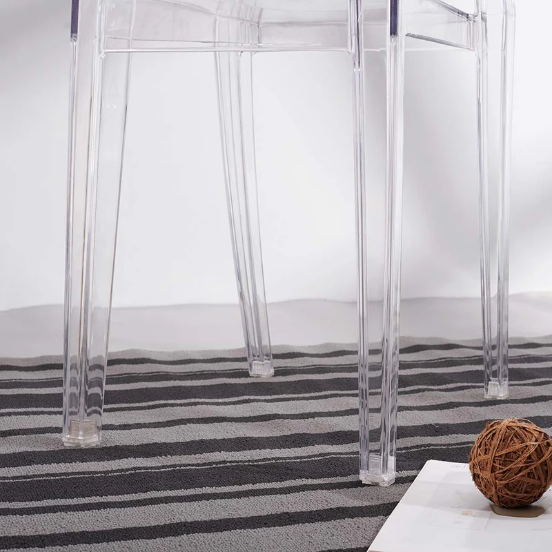 Across-EU Shop Lot de 2 Ghost Chaises en Acrylique Polycarbonate pour Salle à Manger, Salon, Bureau, Restaurant et Jardin, Taille: 91*35*48cm, Poids: 9kg, Transparent
