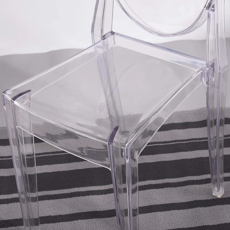 Across-EU Shop Lot de 2 Ghost Chaises en Acrylique Polycarbonate pour Salle à Manger, Salon, Bureau, Restaurant et Jardin, Taille: 91*35*48cm, Poids: 9kg, Transparent
