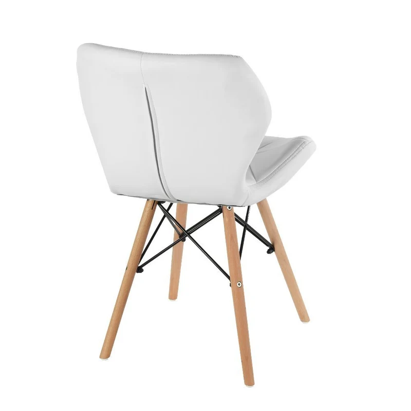 WV LeisureMaster Ensemble de 4 Cecilia Eiffel Millmead inspiré Chaise PU rétro à Manger Chaise Chaise de Bureau Lounge, Papillon Type Dossier Chaise à Manger-Blanc