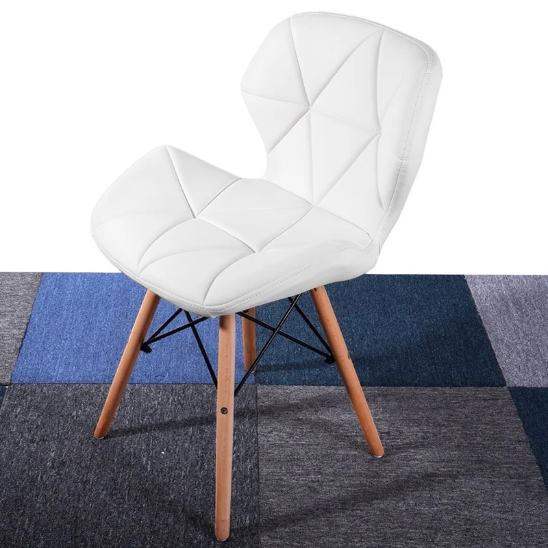 WV LeisureMaster Ensemble de 4 Cecilia Eiffel Millmead inspiré Chaise PU rétro à Manger Chaise Chaise de Bureau Lounge, Papillon Type Dossier Chaise à Manger-Blanc