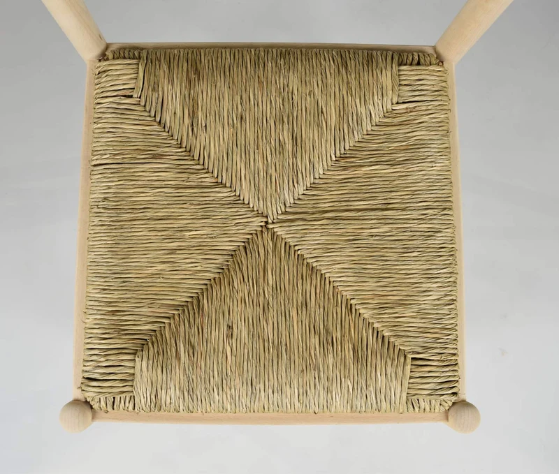 Tommychairs chaises de Design - Set de 2 chaises Pisa 38 pour la Cuisine, Bar et la Salle à Manger, avec Solide Structure en Bois de hêtre Poli, Non traité, 100% Naturel et Assise en Paille