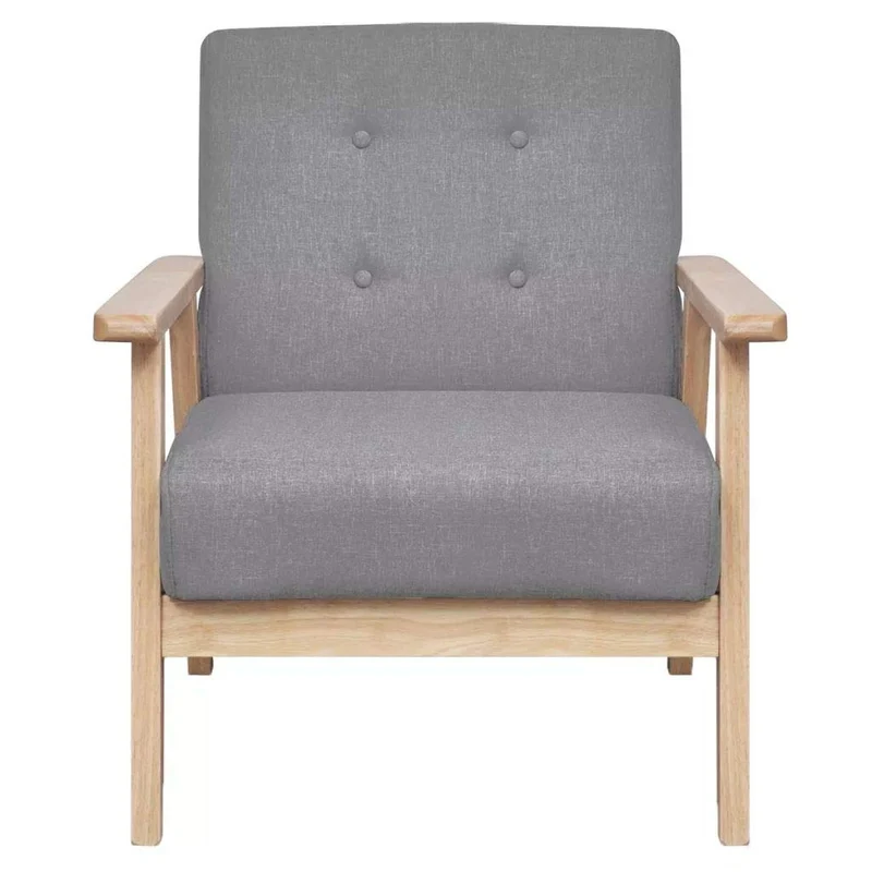 vidaXL Fauteuil Tissu Gris Clair Chaise Salon Séjour Meuble Salle à Manger