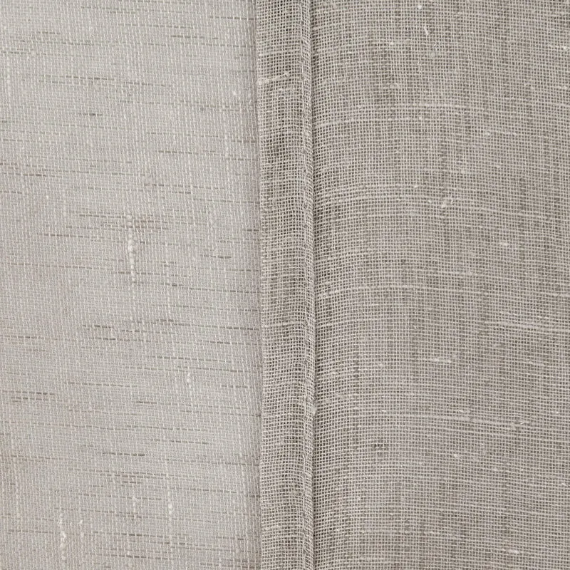 Doconovo Lot de 2 Rideaux Voilages Effet Lin à Oeillets pour Chambre 140x180 cm Lin