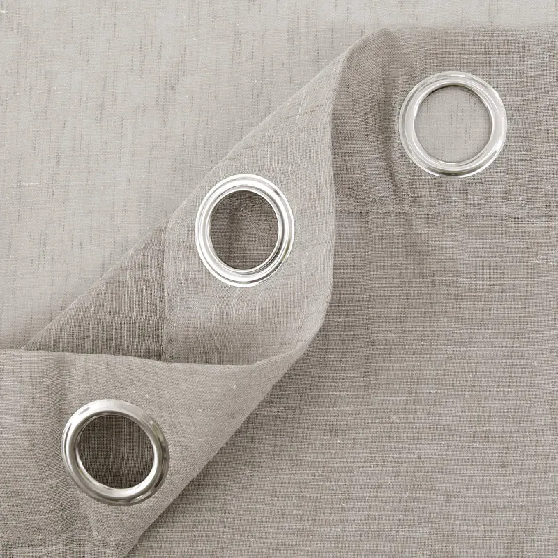 Doconovo Lot de 2 Rideaux Voilages Effet Lin à Oeillets pour Chambre 140x180 cm Lin