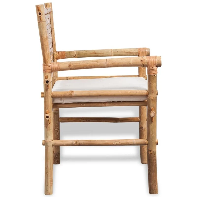 vidaXL Jeu de mobilier de jardin 5 pièces en bambou Ensemble Salon de jardin terrasse