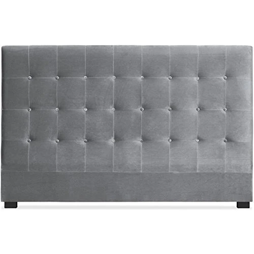 Paris Prix - Tête De Lit Capitonnée en Velours Amor 180cm Argent