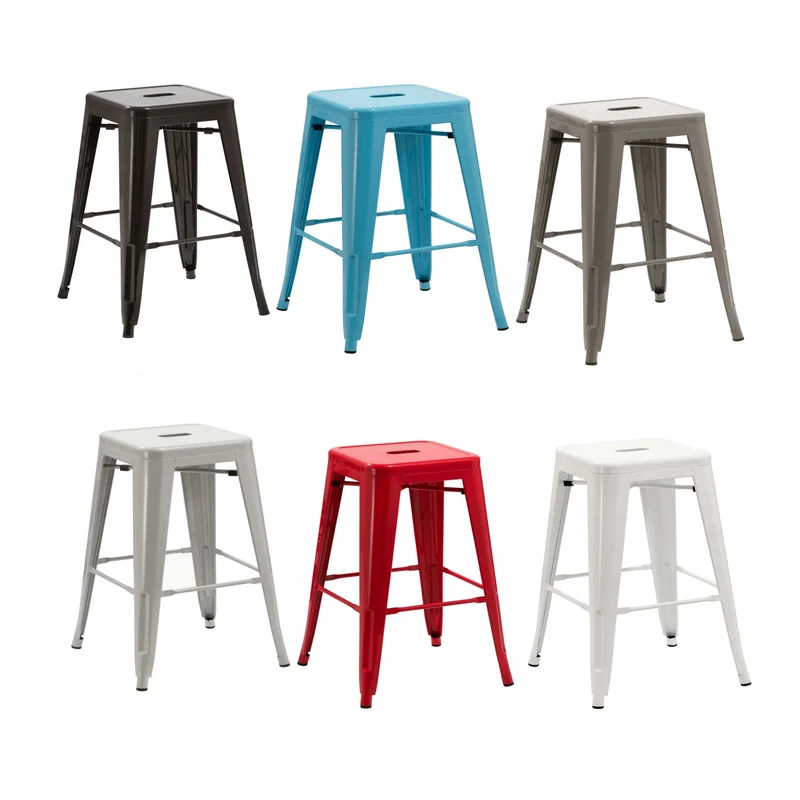 Duhome Tabouret de Bar métal au Design Industry Rouge empilable sélection de Couleurs Chaise en Fer rétro