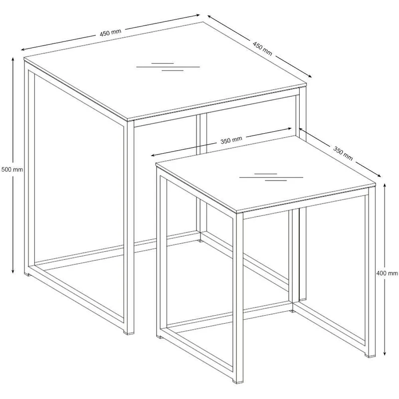 Marque Amazon - Movian Rom - Table basse, 53 x 54 x 11 cm (longueur x largeur x hauteur), Blanc