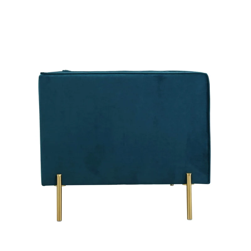 DecoInParis Fauteuil Moderne en Velours Pieds doré Roby (Bleu)