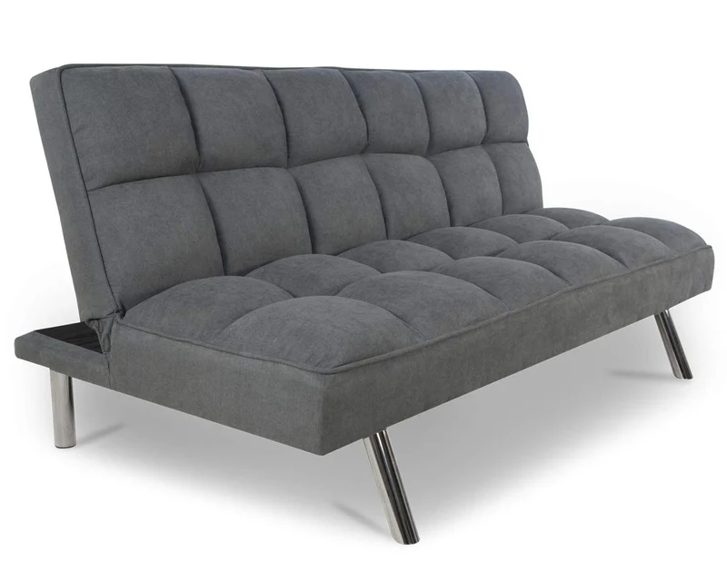 PEGANE Canapé de lit Coloris Gris - H 80 x P 57 x L 180 cm