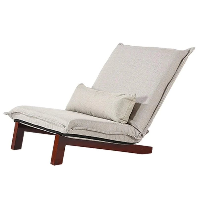 Lazy Single Sofa Canapé Pliable Canapé Chambre Lavable Tatami Salon Lounge Chair Multi-gamme Réglable Chaise Baie De Baie Canapé Lit Portant 120KG (Color : BROWN, Size : 80 * 70 * 75CM)