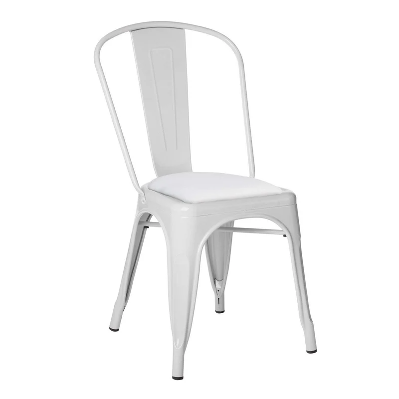 SKLUM Chaise LIX Blanc Salle à Manger Cuisine Style Industriel Finition Gloss