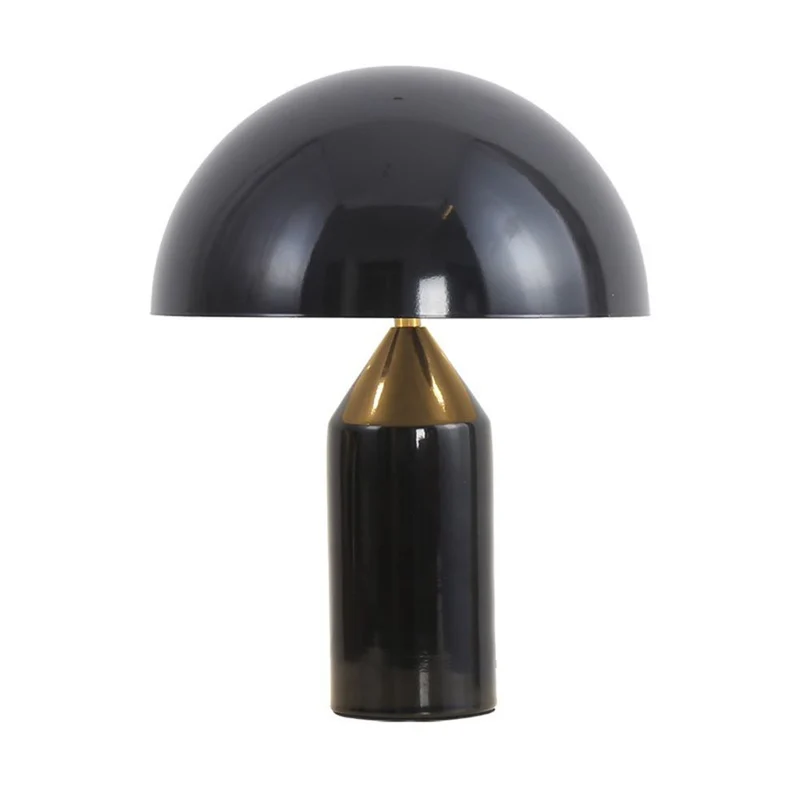 GENGJ Moderne Créatif en Forme De Champignon en Fer Forgé Table Lampe Salon Étude Hôtel 30 * 40 Cm Noir Or Lampe De Chevet,Black