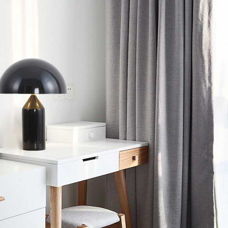 GENGJ Moderne Créatif en Forme De Champignon en Fer Forgé Table Lampe Salon Étude Hôtel 30 * 40 Cm Noir Or Lampe De Chevet,Black