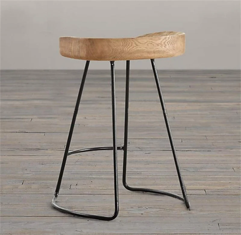 Chaise De Salle À Manger En Bois Avec Dessus En Métal, Style Rustique Vintage Et Design De Cuisine, Design De Bar, Style Industriel LEBAO (taille : A)