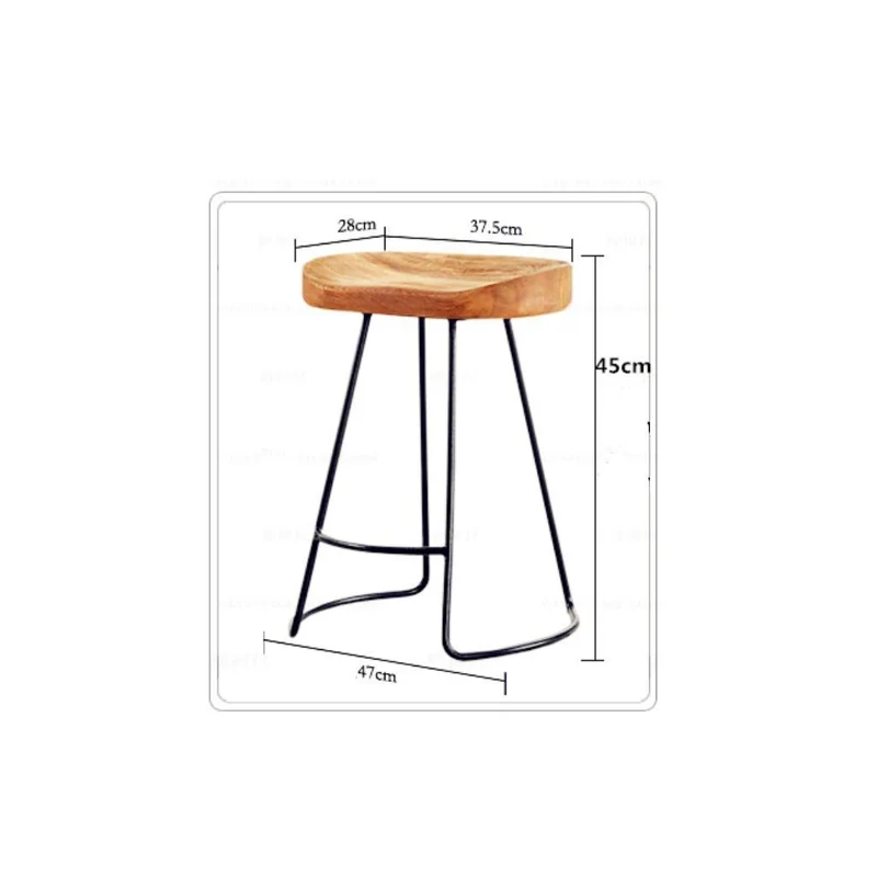 Chaise De Salle À Manger En Bois Avec Dessus En Métal, Style Rustique Vintage Et Design De Cuisine, Design De Bar, Style Industriel LEBAO (taille : A)