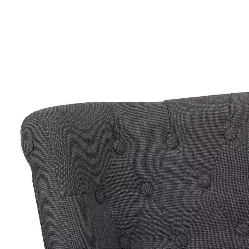vidaXL 2X Fauteuils en Style Français Tissu Gris Chaises de Salon Maison