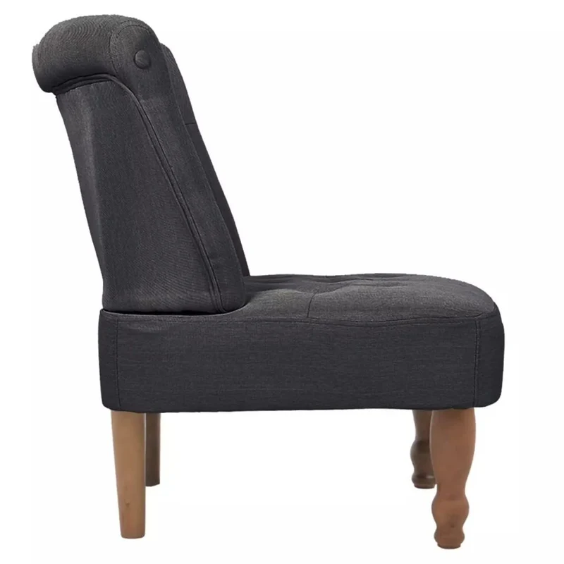 vidaXL 2X Fauteuils en Style Français Tissu Gris Chaises de Salon Maison
