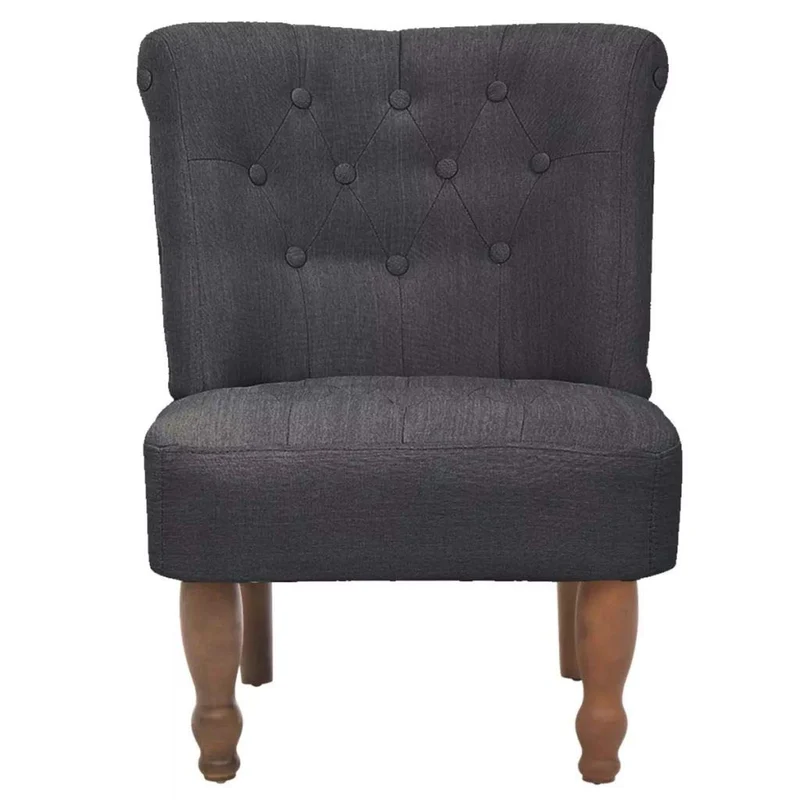 vidaXL 2X Fauteuils en Style Français Tissu Gris Chaises de Salon Maison